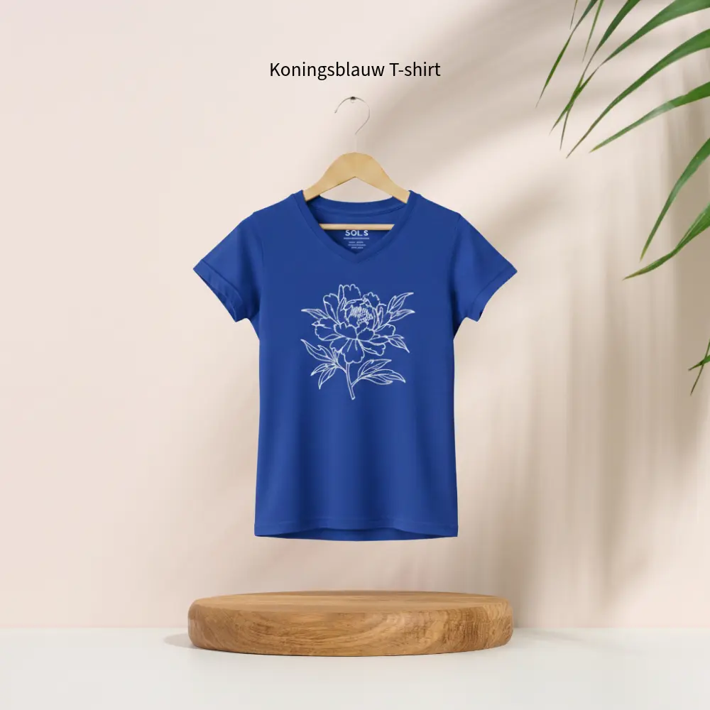T-shirt_vrouw_V-hals koningsblauw.webp